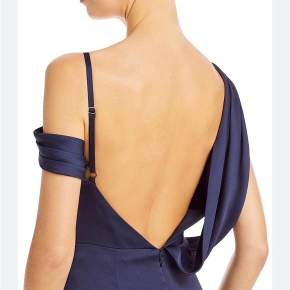 Aqua One Shoulder Maxi Evening Dress - Picture 3 of 11